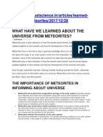 Meteorites To Universe