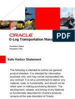 G-Log Transportation Management: Presenter's Name Presenter's Title