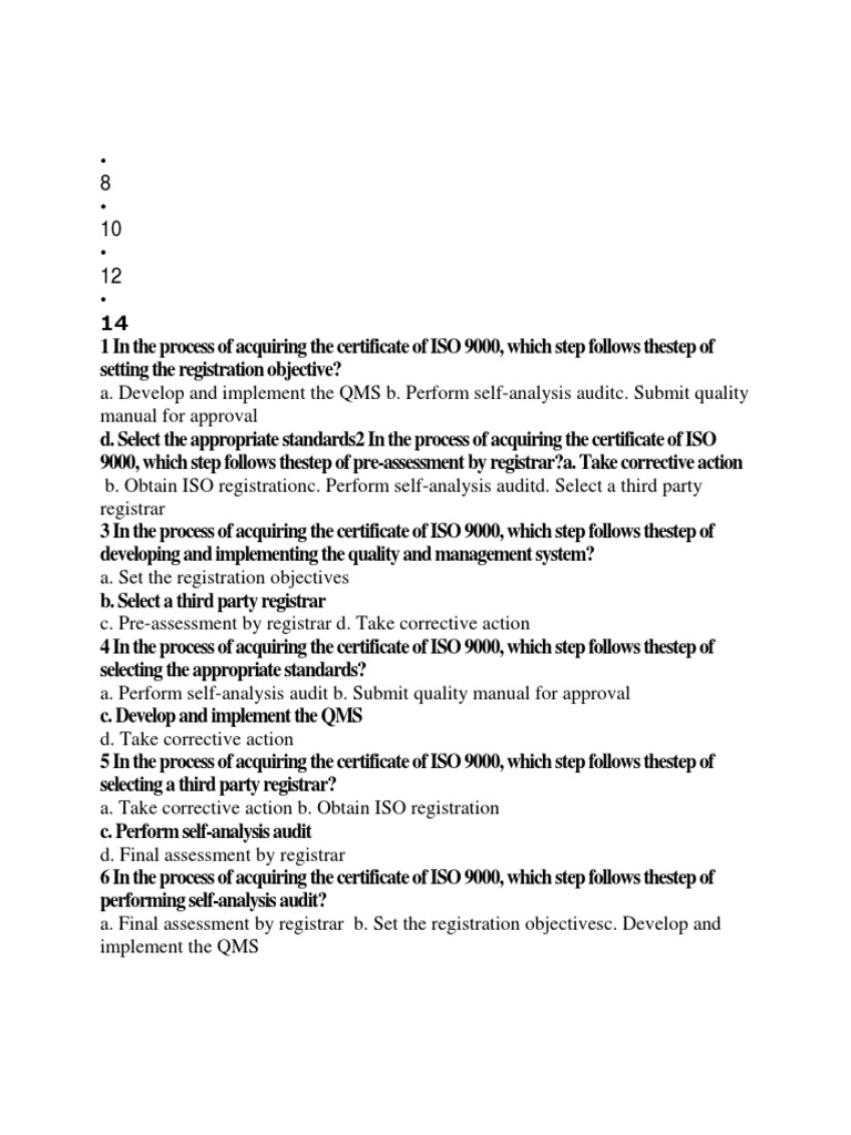 ISO 9000 Certification Steps | PDF | Iso 9000 | Quality Management System