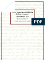 Cross Border Acquisition by Indian Company: Project Report 2010 By: Rohit Saharan