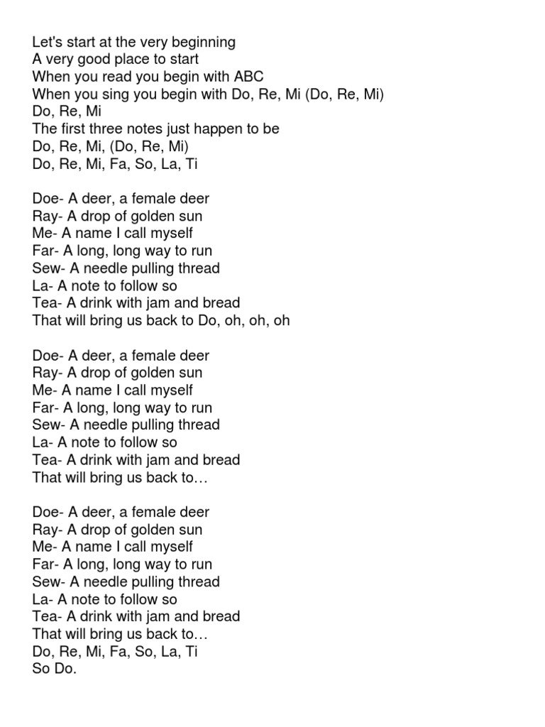 Do Re Mi Lyrics Textile Arts Nature