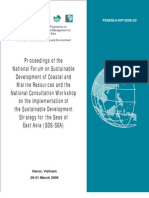 Proceedings of the National Forum on Sustainable Development of Coastal and Marine Resources and the National Consultation Workshop on the Implementation of the Sustainable Development Strategy for the Seas of East Asia (SDS-SEA)