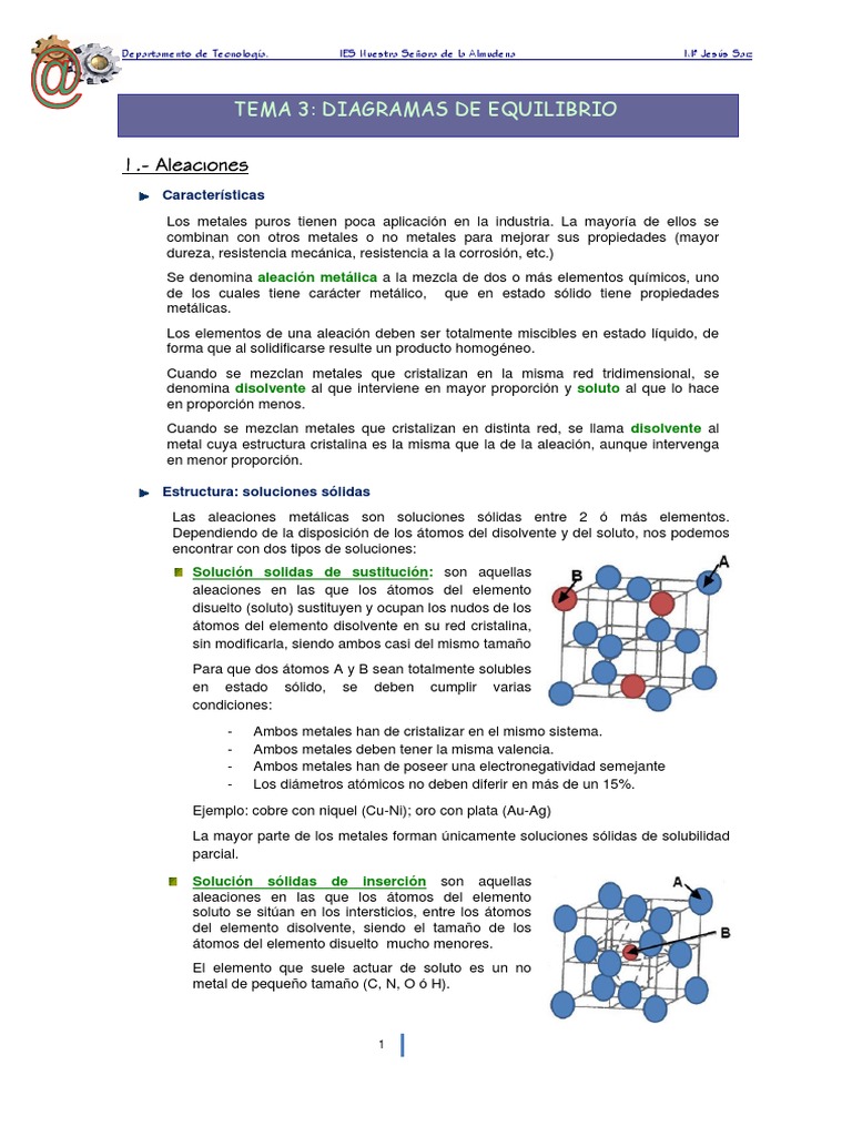Diagramas de Equilibrio en Aleaciones | PDF | Aleación | Cristalización