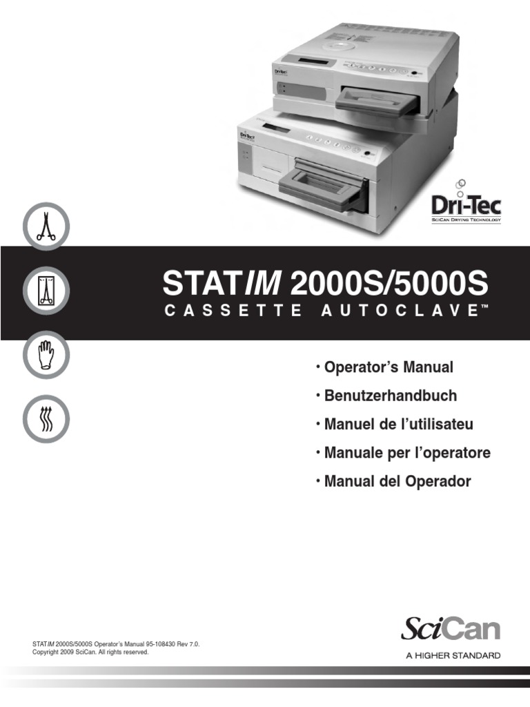SciCan StatIm-2000S-5000S Cassette Autoclave - User Manual (En, De, FR ...