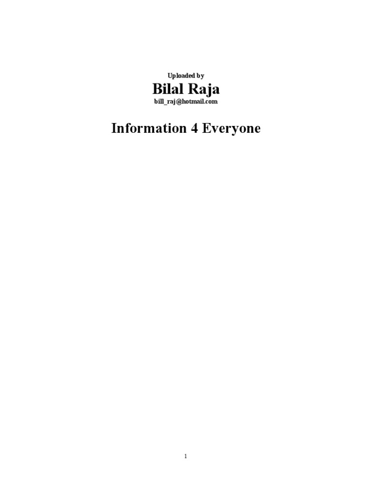 Bilal Raja: Information 4 Everyone | PDF | Debits And Credits | Expense