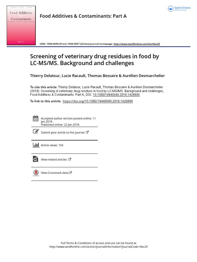 Screening of Veterinary Drug Residues in Food by LC MS MS Background ...