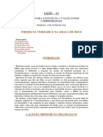 Lição 11- Firmes na verdade e na graça de Deus - JOVENS