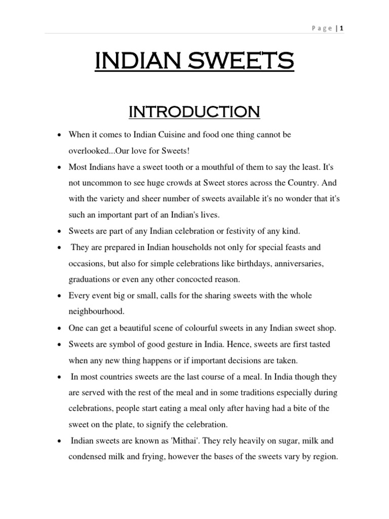 Indian Sweets Pdf Desi Cuisine Desserts