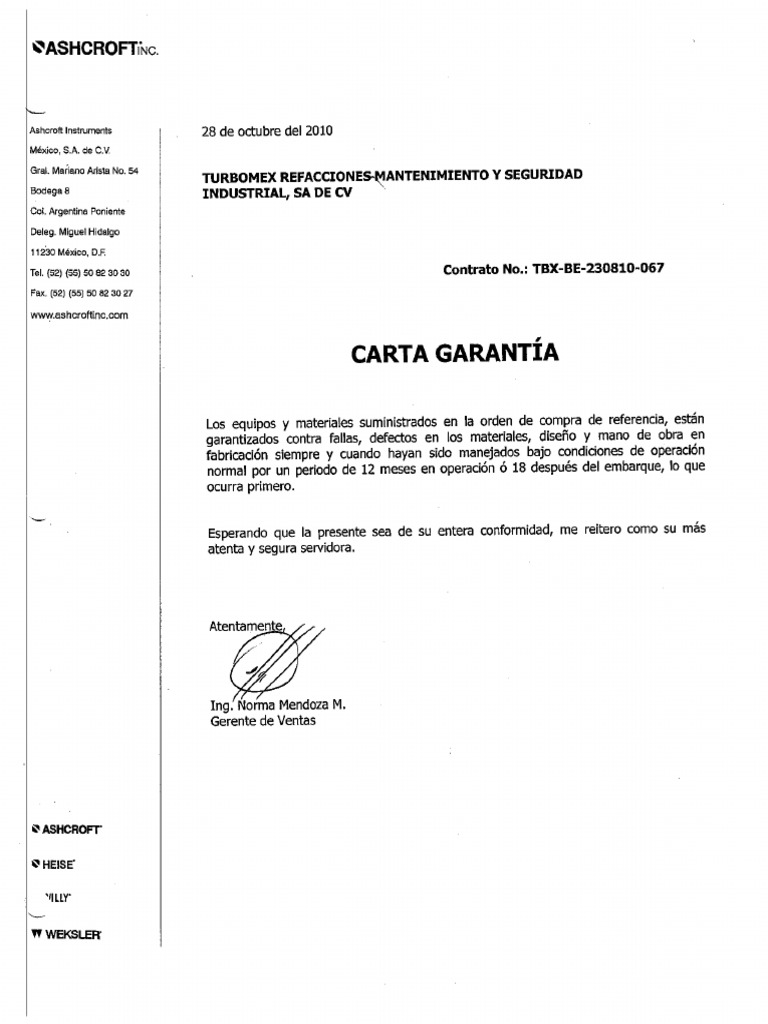 1. Carta Garantia