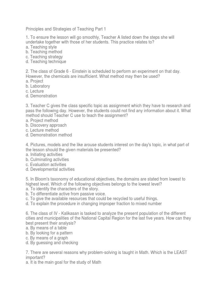 Teaching Principles and Strategies Overview | PDF | Lesson Plan ...