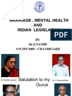 Marriage Mental Health and Indian Legislation ANCIPS 2005 Presediential Address in Chandi2