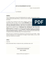 CARTA de REQUERIMIENTO de PAGO - Requisito Especial de La Demanda de ACCIÓN de CUMPLIMIENTO - Documento de Fecha Cierta