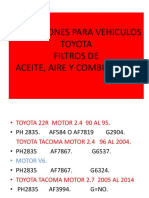 Aplicaciones para Vehiculos Toyota