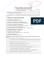 Evaluacion Octavo Año Sub Sole