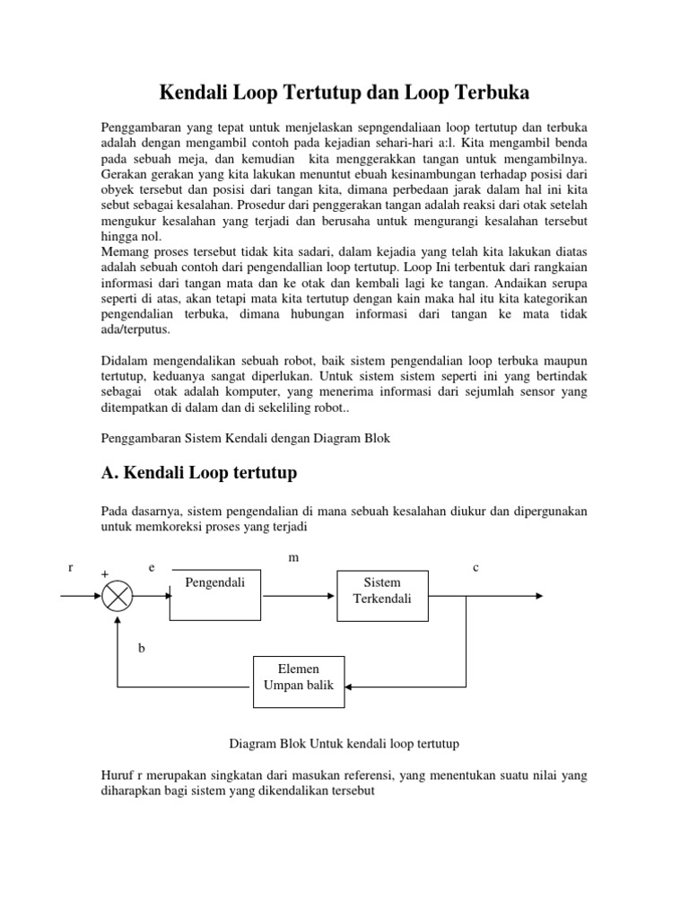 Kendali Loop Tertutup Dan Loop Terbuka Pdf