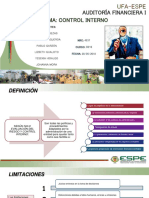 Tema: Control Interno: Auditoría Financiera I