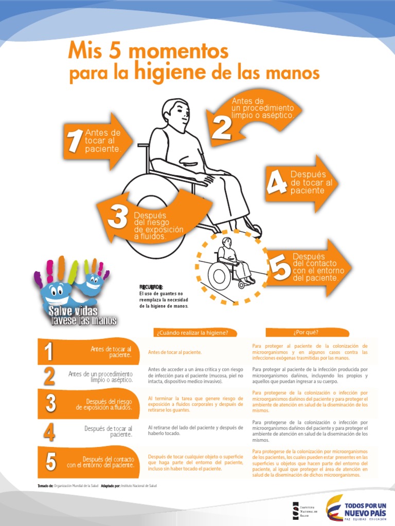 5 Momentos Clave para Lavado de Manos | PDF | Lavado de manos | Cuidado ...