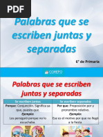 Uso correcto de palabras unidas y separadas | PDF | Artes del Lenguaje ...