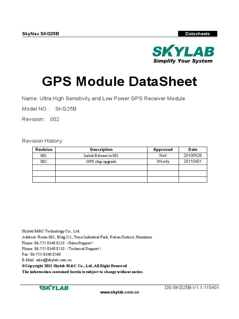 Gps Module Datasheet | PDF | Usb | Power Supply