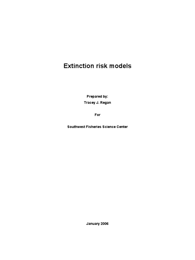 Extinction Risk Population Models Overview | PDF | Ecology | Natural ...
