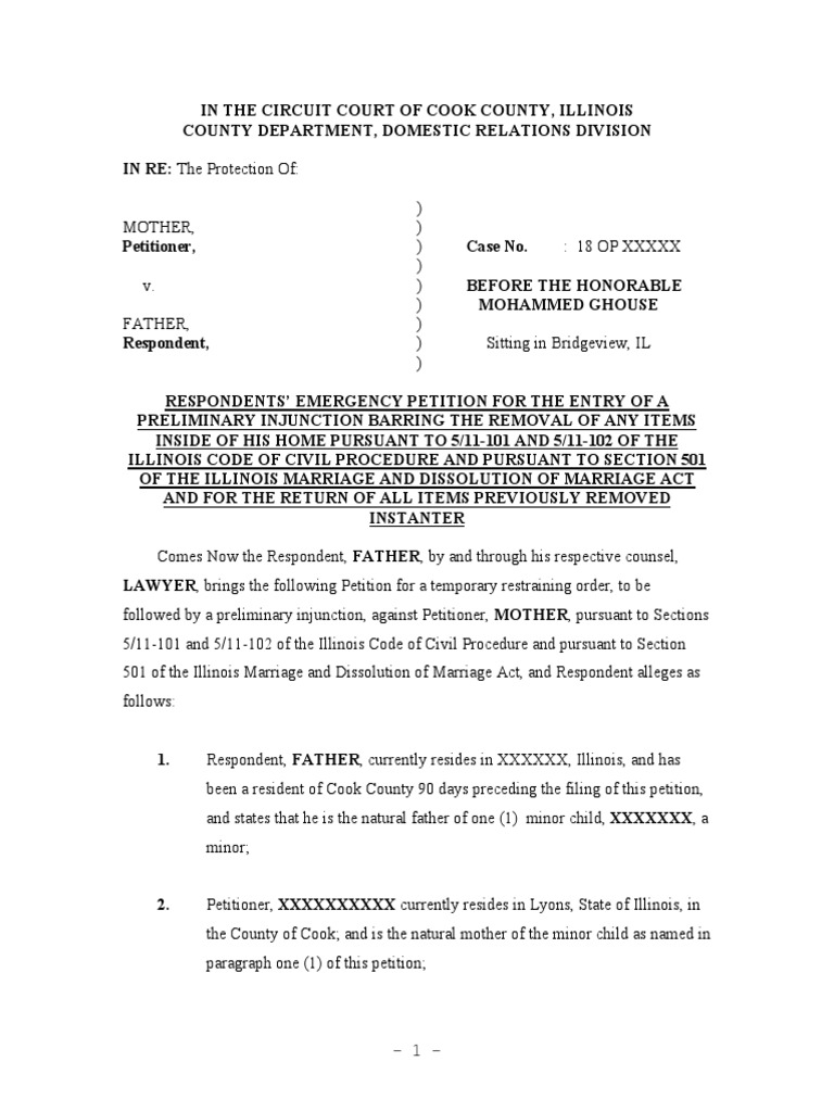Emergency Injunction Petition | PDF | Restraining Order | Injunction