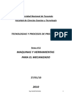 Tema Nº11 Maquinas y Herramientas para El Mecanizado