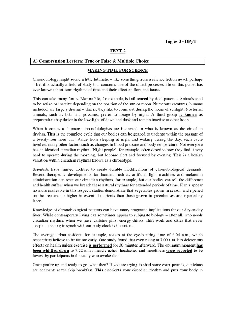 Chronobiology Insights for Students | PDF | Circadian Rhythm | Sleep