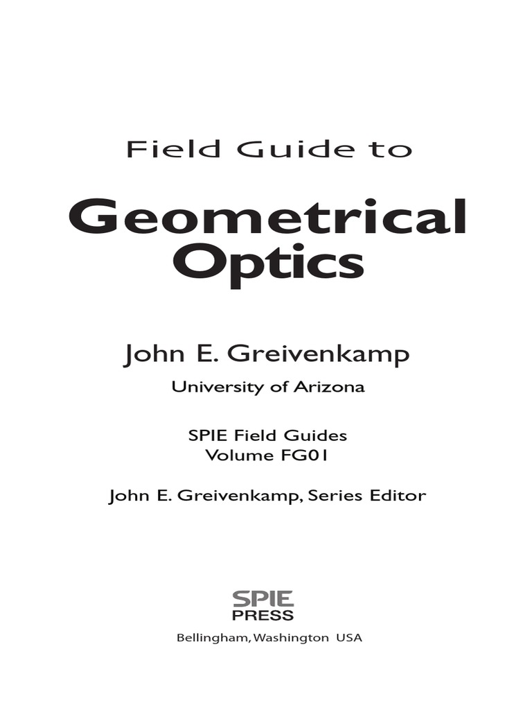 Field Guide To Geometrical Optics PDF Optics Lens (Optics)
