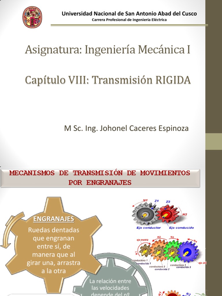 Cap 08a-Transmision Rigida | PDF | Engranaje | Bienes manufacturados