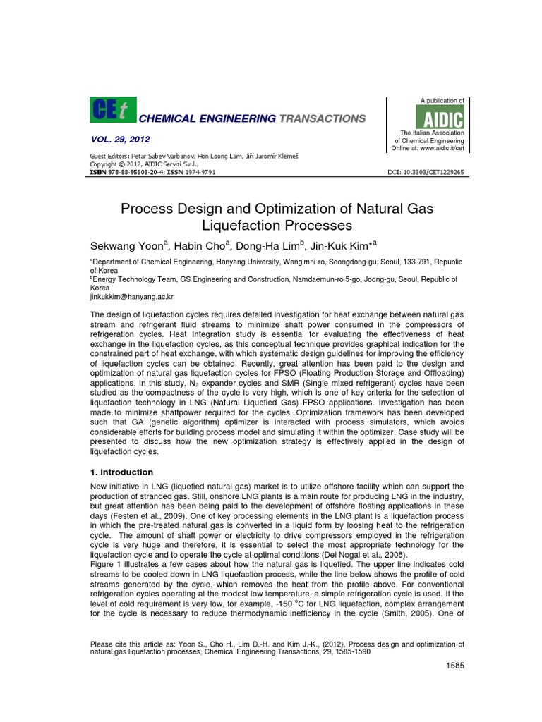 Process Design and Optimization of Natural Gas PDF | PDF | Liquefied ...