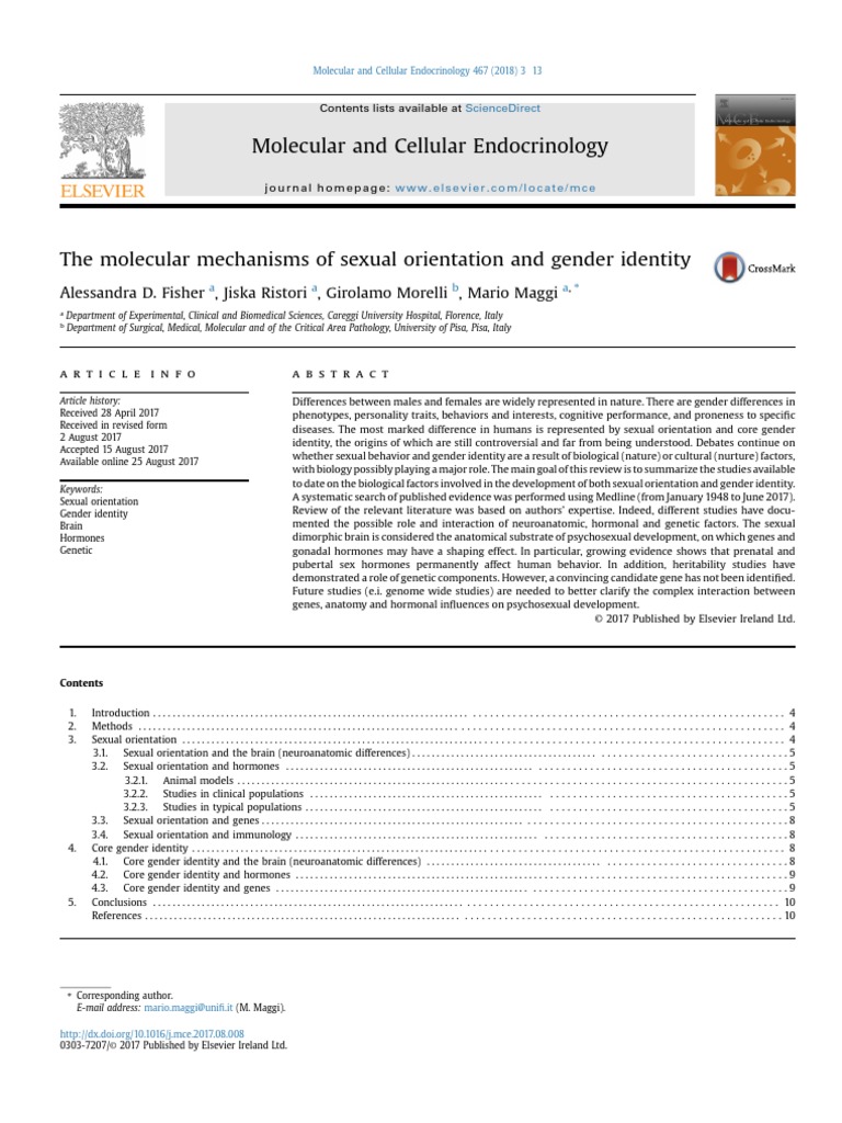 The Molecular Mechanisms of Sexual Orientation and Gender Identity ...