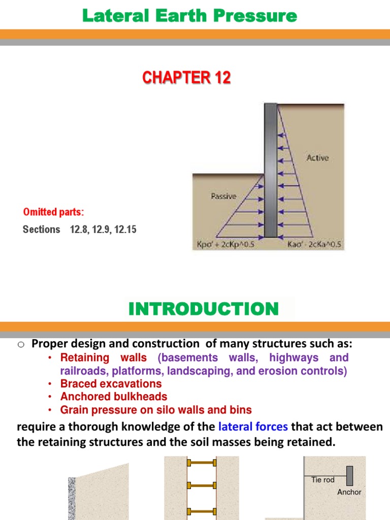 Lateral Earth Pressure in Retaining Walls | PDF | Civil Engineering ...