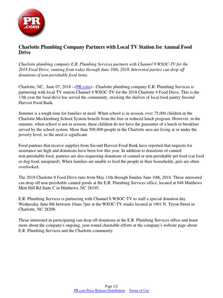 Charlotte Plumbing Company Partners With Local Tv Station For