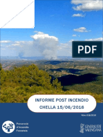 Informe post incendio forestal Chella 15/06/2016