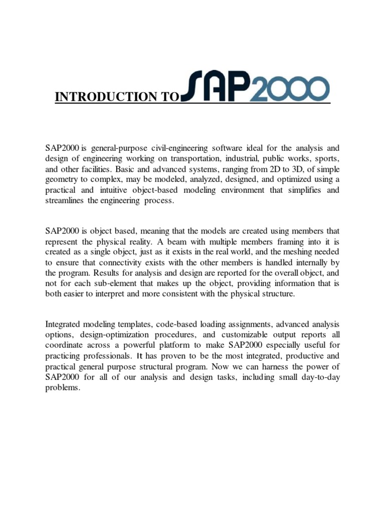 Overview of SAP2000 Features and Functions | PDF | Buckling | Computing ...
