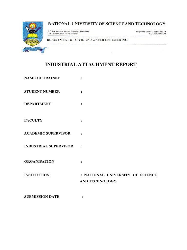 Industrial Attachment Report Template | PDF