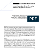 Artikel Penelitian Hubungan Pengetahuan Dan Sikap Terhadap Perilaku Personal Hygiene Mentruasi