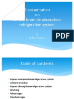 A Presentation On Lithium Bromide Absorption Refrigeration System