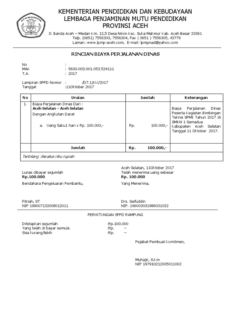 Kwitansi Peserta