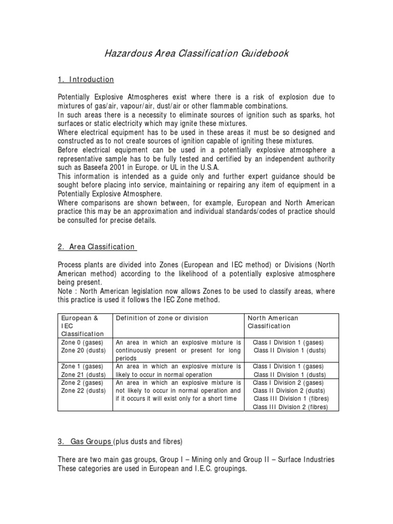 Hazardous Area Safety Guide | PDF | Gases | Chemistry