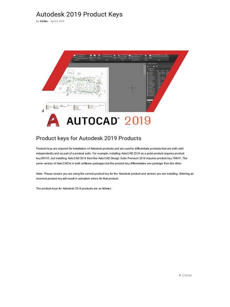 2019 Autocad Product Key
