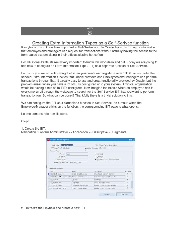 Configuring Standalone EIT in Oracle Apps | PDF | Software Engineering ...
