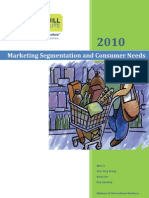 Marketing Segmentation and Consumer Needs - Final - 2010