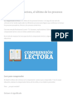 La Comprensión Lectora, El Último de Los Procesos - Mundo Primaria