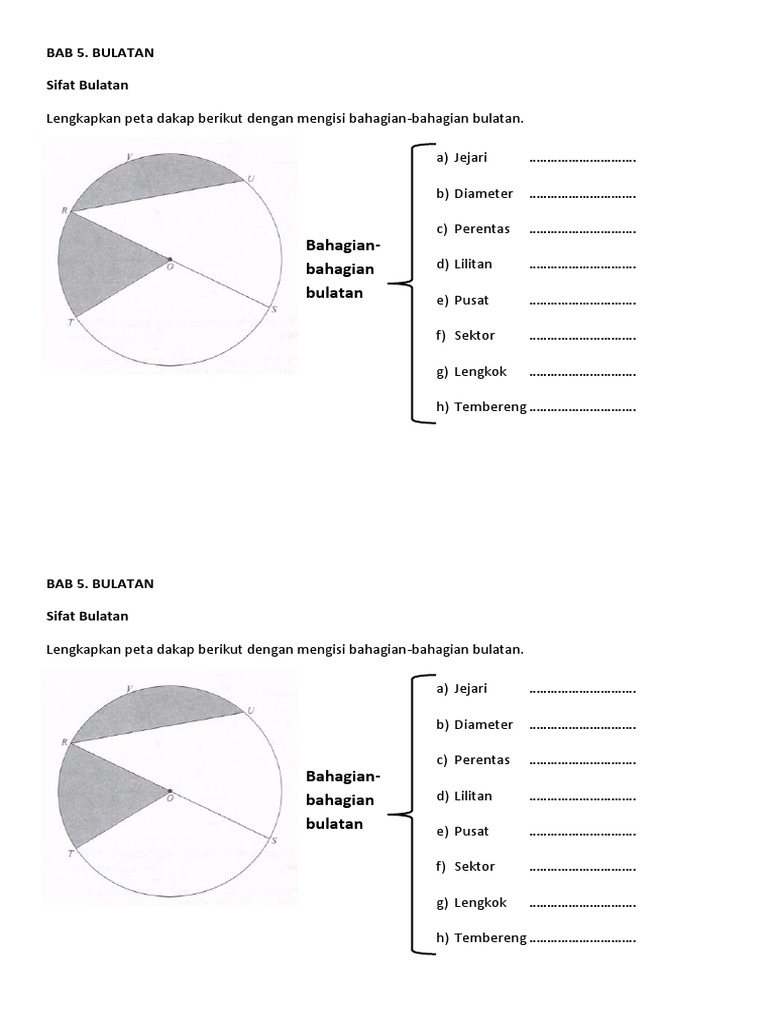 Latihan Bahagian Bulatan | PDF