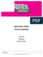 Grade 8 Reading Practice Test: Nebraska Department of Education 20 09