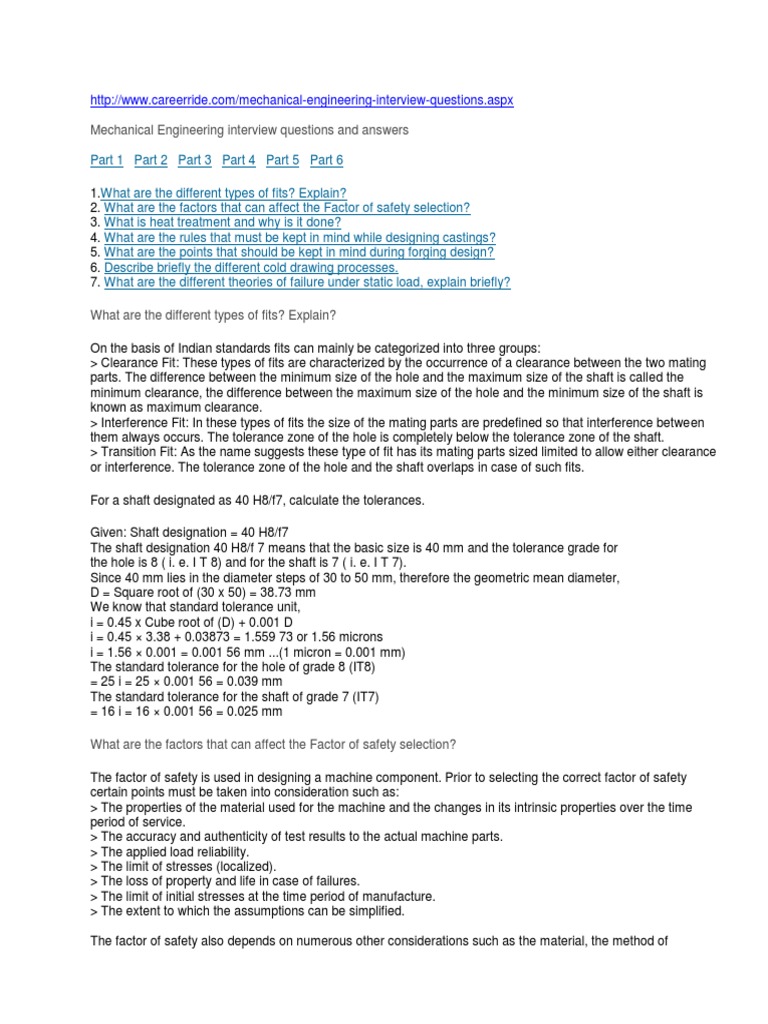 Interview Questions and Answers PDF Engines Diesel Engine