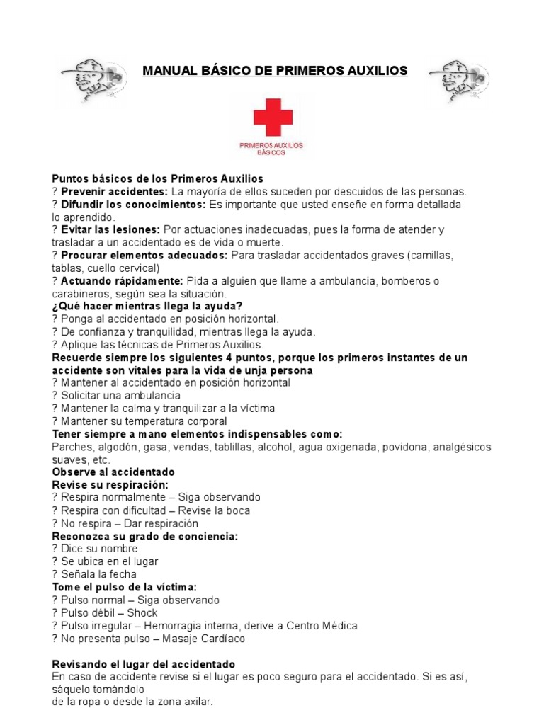 Manual de Primeros Auxilios | PDF | Herida | Primeros auxilios
