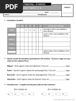 Ficha de Avaliação Trimestral - 3º Período - 3º Ano MAT_I
