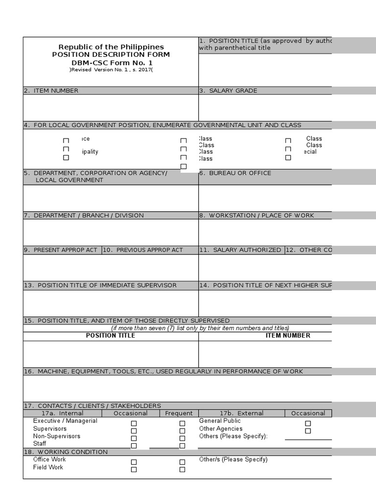 DBMCSC Form No. 1 Position Description Forms_2018 Competence (Human